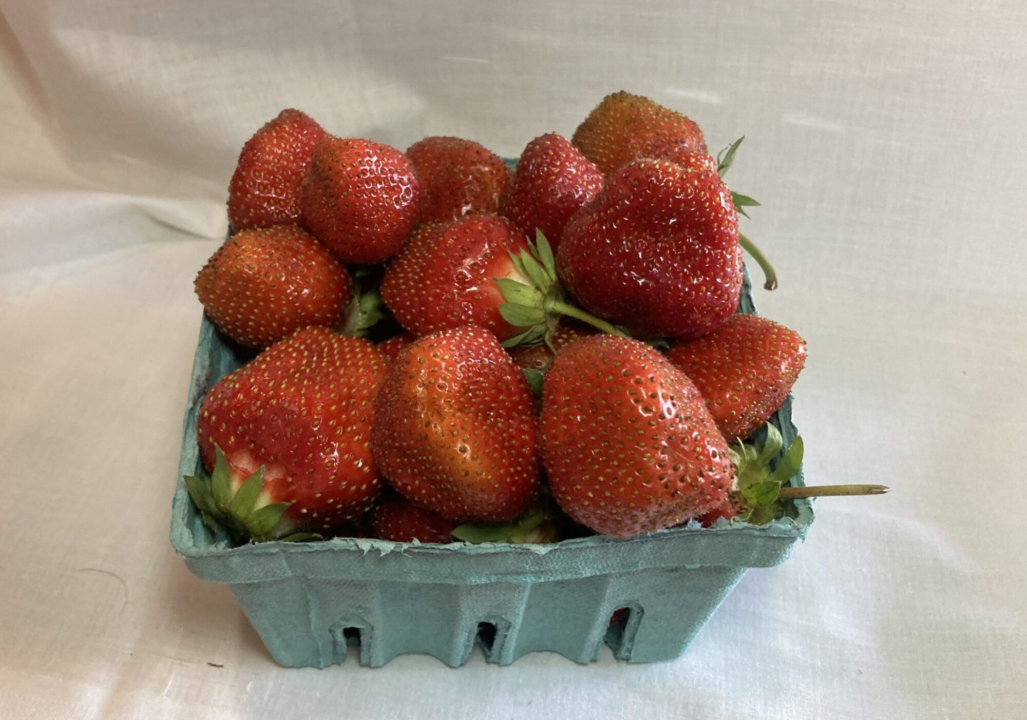 Quart basket of red strawberries